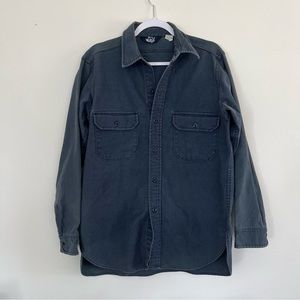 Vintage Woolrich 🐑 Button-down Blue Utility Shirt